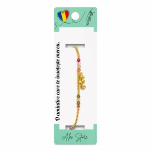 Set 12 Brățări de Mână Reglabile cu Pandantiv Căluț de Mare – Brățări Elegante cu Mărgele Colorate - Img 2