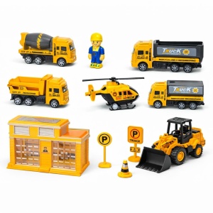 Set constructii pentru copii cu vehicule santier, figurine si accesorii, 42 cm - Img 2
