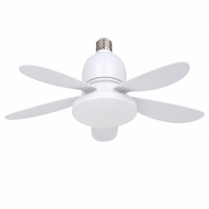 Ventilator plafon cu bec LED E27 80W, telecomandă, silențios, model Flower