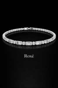 Bratara eleganta Roxe argintie cu cristale mixte, design modern si stralucitor, 18 cm - Img 2