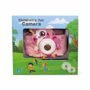 Camera foto copii unicorn roz, digitala, cu snur si cablu incarcare, 6+ ani - Img 2