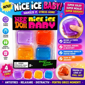 Jucarie antistres cub transparent, 4 bucati, textura moale, culori mixte, super squish 3+ - Img 3