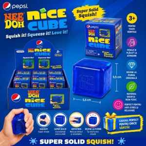 Jucărie Antistres NeeDoh Nice Cube Albastru – Cub Squishy - Img 2