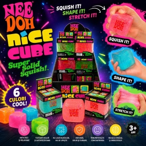 Jucărie Antistres NeeDoh Nice Cube Fosforescent – Cub Squishy Elastic care Strălucește în Întuneric - Img 5