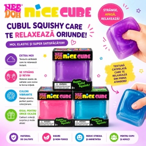 Jucărie Antistres Squishy Cub Nice Cube, Model Aleatoriu, Moale și Elastică - Img 3