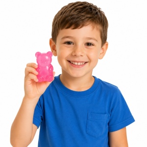 Jucarie antistres Squishy Gummy Bear 8 cm, slow rising, culori aleatorii pentru copii - Img 2
