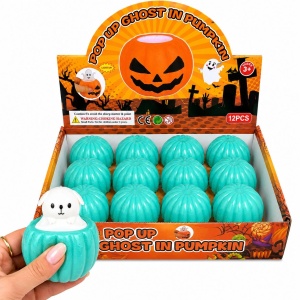 Jucărie Antistres Squishy Pop-Up Fantomă în Dovleac – Jucărie Senzorială Amuzantă pentru Copii