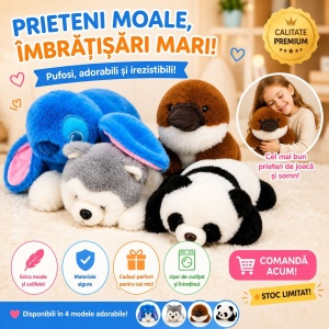 Jucărie de Plus Animaluț Moale și Pufos , 25cm, Model Aleatoriu pentru Copii - Img 2