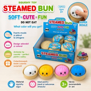 Jucarie Squishy Antistres Dumplings / Galusca in Cosulet, 8.5 cm, Culoare Surpriza, 3+ ani - Img 2