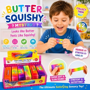 Jucărie Squishy Butter Multicolor 13 cm, Antistres Elastic, Model Aleatoriu - Img 3