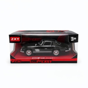 Masinuta Clasica Die-Cast Metal 1:32 Negru Cu Sunete Lumini Usi Deschise 18.5cm - Img 2