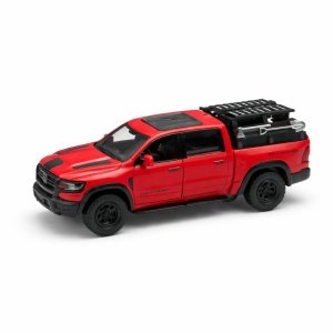 Masinuta pickup off-road metalica die-cast scara 1:32, rosie, portiere functionale, 3 ani+ - Img 2