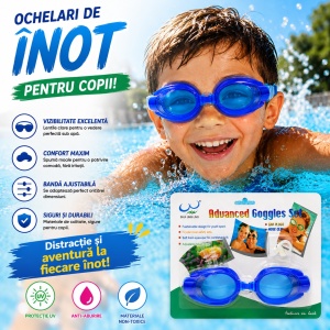 Ochelari de Înot pentru Copii Albaștri – Reglabili, Anti-aburire, Protecție UV, Confort Maxim - Img 2