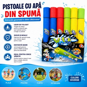 Pistol cu Apă din Burete Tip Water Gun, 42 cm, Multicolor, Model Aleatoriu - Img 2