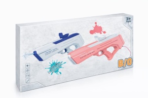 Pistol electric cu apa pentru copii, jet automat, rezervor extern 400 ml, baterie reincarcabila, albastru - Img 2