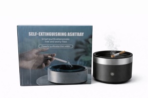 Scrumiera electrica cu purificator de aer si filtru pentru fum, sistem auto stingere tigari - Img 3