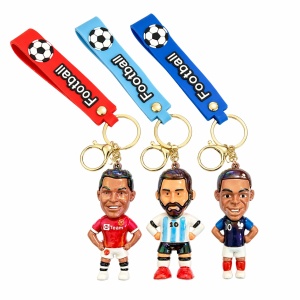Set 12 Brelocuri Fotbaliști 9 cm – din Silicon Plastifiat, Diverse Modele