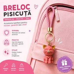 Set 12 Brelocuri Pisică 4,5 cm – Mix Culori, Accesorii pentru Chei, Ghiozdan și Geantă - Img 3