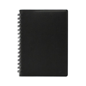 Agendă de lux Cometa Nero cu spiră nedatata, 15 x 21 cm