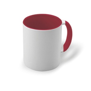 Cană ceramică 7076R, 320 ml, albă cu interior roșu