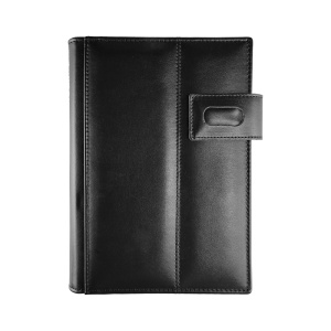 Agendă din piele Monaco Negru, 15 x 21 cm
