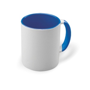 Cană ceramică 7076BL, 320 ml, albă cu interior blu