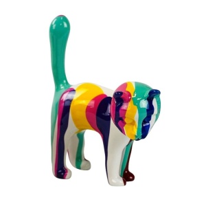 Decorațiune Pisică Verde A340-07, H 14 cm X L 12 cm