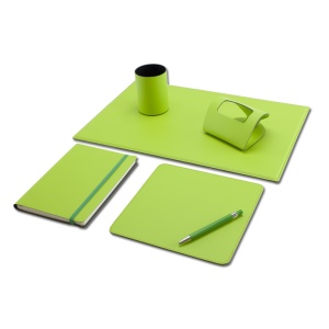 Set de birou cu 5 piese ,din piele regenerata,BASE018VM