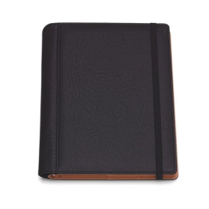 Agendă de lux Borneo Negru cu elastic , 17x 24 cm