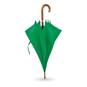 Umbrelă automată, Verde cu mâner lemn