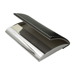 Port card piele ecologică prestige 744044-01 Negru, 9.6 x 6.3 x 1.4 cm
