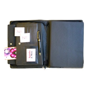 Agendă de lux cu fermoar Lore Negru, 17 x 24 cm - Img 2