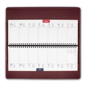 Planner din piele Elba/Pianeta Bordo, 16.5 x 33 cm - Img 2