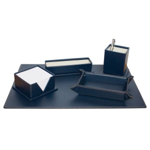 Set de birou de lux Base Blu 3 Piese, 47.5 x 31.5 cm