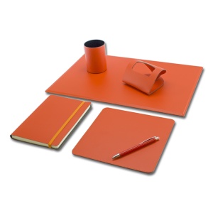 Set de birou cu 5 piese ,din piele regenerata,BASE018O
