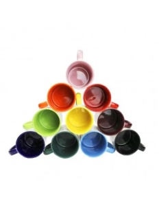 Cană ceramică 7076N, 320 ml, albă cu interior negru - Img 2