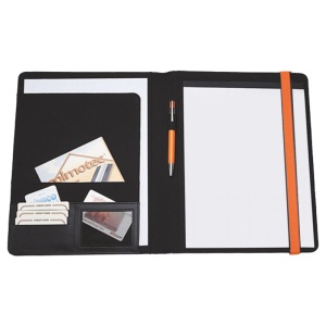 Mapă de lux cu elastic Clio Nero/Arancio, 25 x 32 cm - Img 2