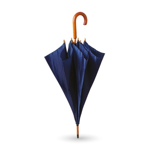 Umbrelă automată, Blu Navy cu mâner lemn - Img 2