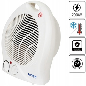 Aeroterma Floria ZLN6171, Alb Putere 2000W, 2 nivele de incalzire+rece, Protectie supraincalzire, Termostat reglabil, - Img 4