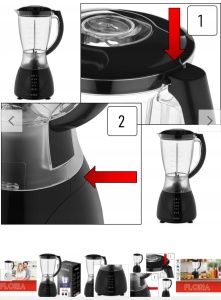 Blender FLORIA ZLN3080 Negru, Putere 300W, capacitate 1.5L, 3 viteze, Functie puls-Vas plastic - Img 5