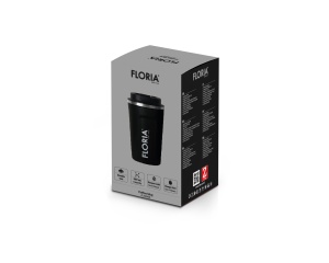 Cana de cafea Floria ZLN9969 tip termos, capacitate 380ml, interior din inox, pereti dublii, negru - Img 2
