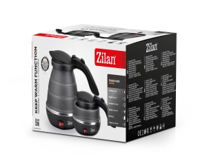 Fierbator pliabil Zilan ZLN1986 pentru voiaj, Putere 750W, Capacitate 0.5L, Protectie la supraincalzire, Baza din inox si carcasa din silicon durabil - Img 3
