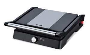 Gratar electric Heinner HEPG-F2000BKSS, 2000W, temperatura reglabila, placi aluminiu turnat cu acoperire non-stick, dimensiuni placi: 29 x 23 cm