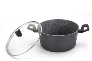 Oala cu capac sticla Zilan ZLN3321, Diametru 24 cm, Inaltime 12 cm, Material aluminiu, Interior granit, Compatibil inductie - Img 3
