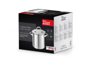 Oala din inox Zilan ZLN1368, 5.5L, Diametru 24 cm, manere nituite, Compatibil gaz, inductie electric, Compatibil masina de spalat vase - Img 2