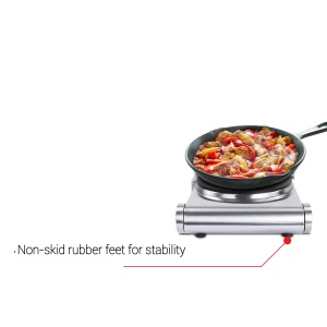 Plita electrica inox Zilan ZLN0535, 33x10x30, 1 arzator, 1500 W, termostat reglabil - Img 3