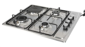 Plita incorporabila Zilan ZLN1918 GPL si Gaz natural 58x50 cm, 3 ochiuri, 1 ochi electric, duze de schimb incluse, aprindere electrica, Inox - Img 2