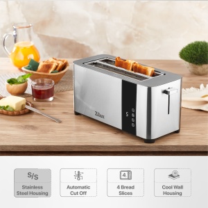 Prajitor de paine Zilan ZLN6234 Argintiun, ecran digital si tactil, putere 1400W, inox - Img 4