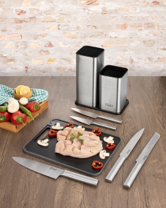 Set cutite 7 piese Zilan ZLN1627, Suport inclus, Otel inoxidabil 3CR13, Compatibil masina de spalat vase - Img 5