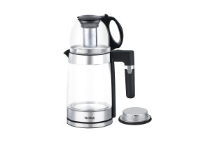 Set fierbator electric+ceainic Floria ZLN1757 cu infuzor pentru ceai, Putere 1500W, Capacitate 1.8L+1.2L, Sticla